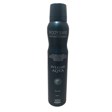 اسپری خوشبوکننده بدن بادی کر (Body Care) مدل Bvlgari Aqva حجم 200 میلی لیتر