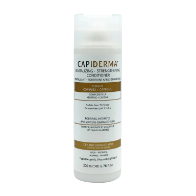 نرم کننده مو کپیدرما (Capiderma) حاوی کراتین هیدرولیز شده و کافیین حجم 200 میلی لیتر