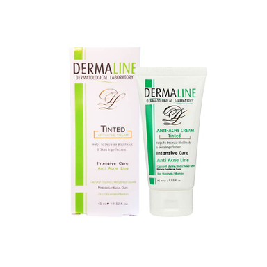 کرم ضد آکنه رنگی پوست چرب درمالاین(dermaline) حجم 45 میلی لیتر