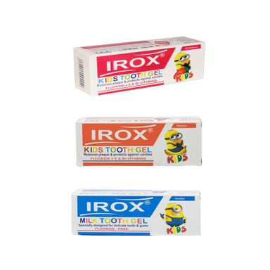 خمیر دندان ژله ای کودک ایروکس (Irox) مدل SMB3 حجم 80 میلی لیتر مجموعه 3 عددی