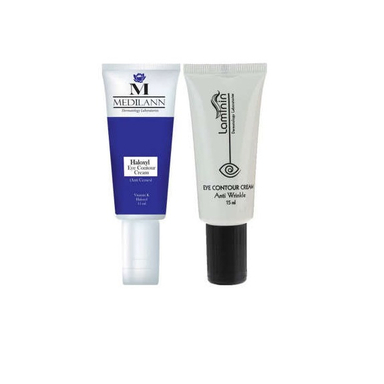 کرم دور چشم مدیلن (Medilann) مدل Haloxyl حجم 15 میلی لیتر به همراه کرم دور چشم لامینین (Laminin) مدل Anti Wrinkle