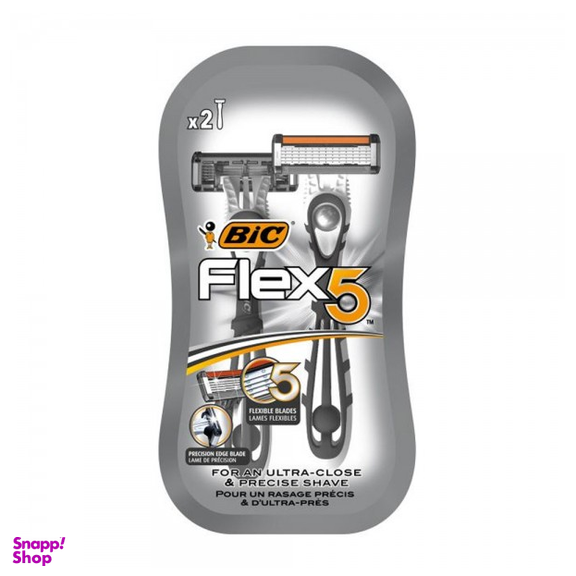تیغ فلکس بیک (Bic) مدل 5 لبه بسته 2 عددی