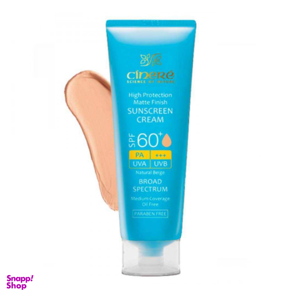 کرم ضد آفتاب اس پی اف-بالا 60 سینره (Cinere) مناسب پوست چرب مدل مات بژ طبیعی بسته 1 عددی وزن 50 گرم