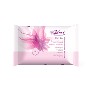 دستمال مرطوب بهداشتی روزانه بانوان یونی لد (Uniled) بسته 20 عددی