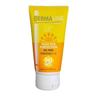 ضد آفتاب اس پی اف-50 درمالاین (Dermaline) فاقد چربی وزن 40 گرم