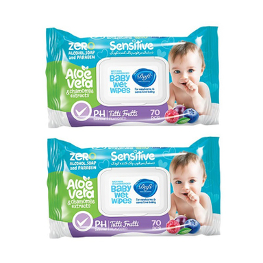 دستمال مرطوب کودک دافی (Dafi) مدل Sensetive بسته 2 عددی