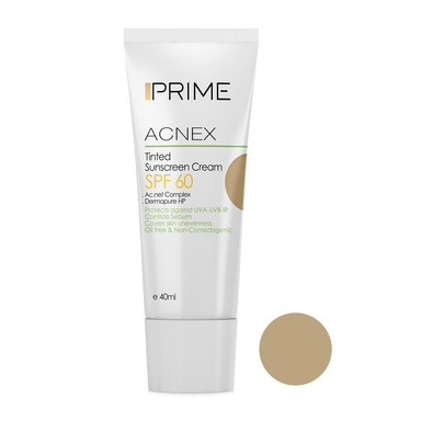 کرم ضد آفتاب رنگی پریم مدل Acnex SPF60 حجم 40 میلی لیتر رنگ بژ طبیعی