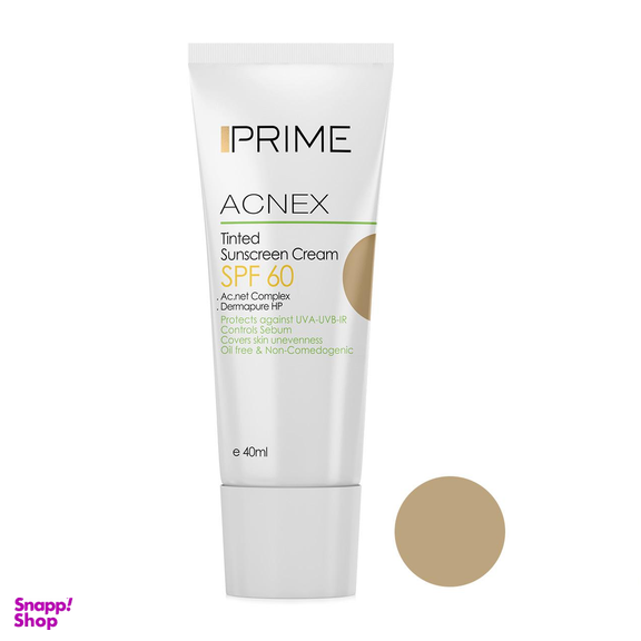 کرم ضد آفتاب رنگی پریم مدل Acnex SPF60 حجم 40 میلی لیتر رنگ بژ طبیعی