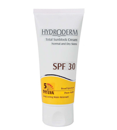 کرم ضد آفتاب اس پی اف-30 هیدرودرم (Hydroderm) مناسب پوست خشک و نرمال وزن 50 گرم