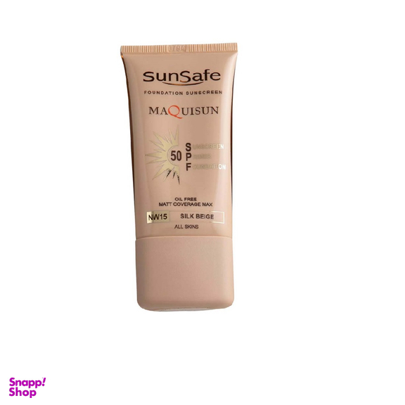 کرم ضد آفتاب رنگی اس پی اف-50 سان سیف (Sun safe) ماکی سان همراه با پرایمر بژ عاجی وزن 40 گرم