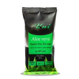 دستمال مرطوب جیبی دست و صورت یونی لد (Uni Led) مدل آلویه ورا بسته 12 عددی