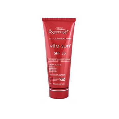 کرم ضد آفتاب روشن کننده و ضد چروک آردن مدل اکسپرت ایج SPF35 مدل ویتا سان 45 گرم