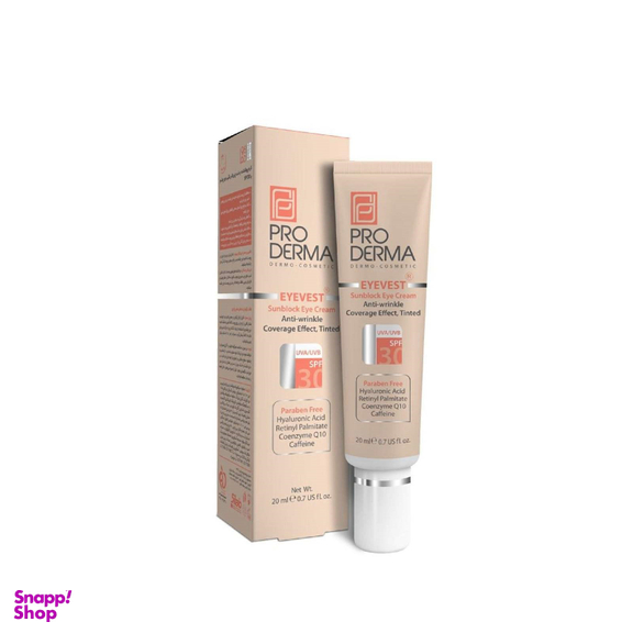 کرم دور چشم رنگی پرودرما سری Eyevest مدل Anti Wrinkle Spf 30 حجم 20 میلی لیتر