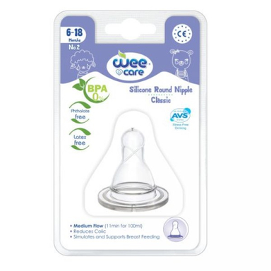 سر شیشه سرگرد دهانه استاندارد وی کر (Wee Care) سایز 3 مدل N519