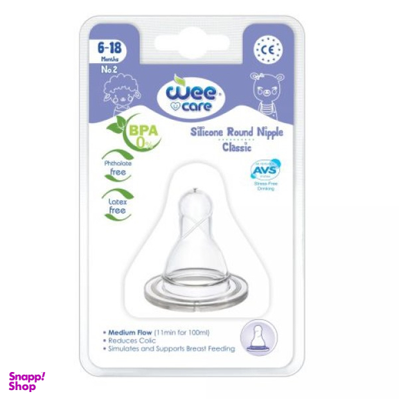 سر شیشه سرگرد دهانه استاندارد وی کر (Wee Care) سایز 3 مدل N519