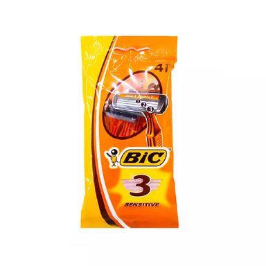 تیغ بیک (Bic) مدل سه لبه مناسب پوست حساس بسته 4 عددی