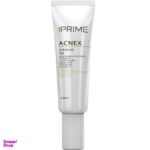 ژل صورت مخصوص پوست های چرب و مستعد آکنه پریم (Prime) مدل Acnex حجم 30 میلی لیتر