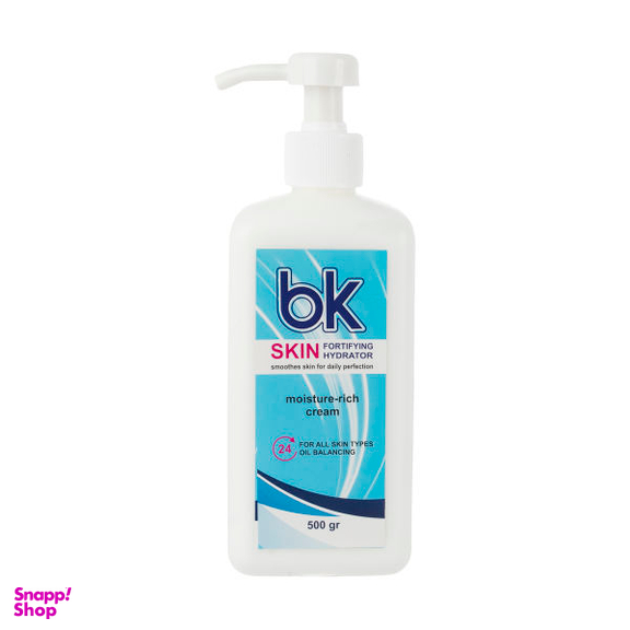 کرم مرطوب کننده آبرسان بی کی (BK) حجم 500 میلی‌ لیتر
