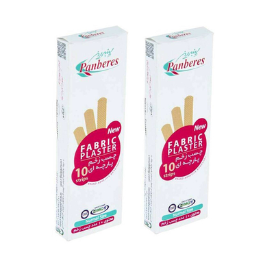 چسب زخم پنبه ریز (Panberes) مدل Fabric بسته 10 عددی مجموعه 2 عددی