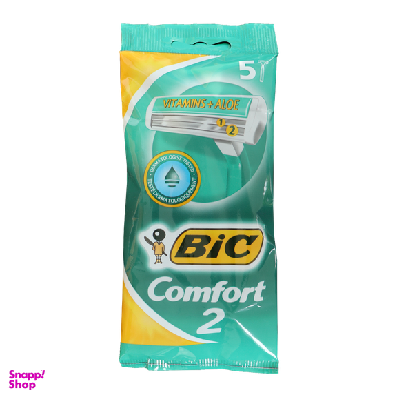تیغ بیک (Bic) دو لبه مخصوص پوست های حساس بسته 5 عددی