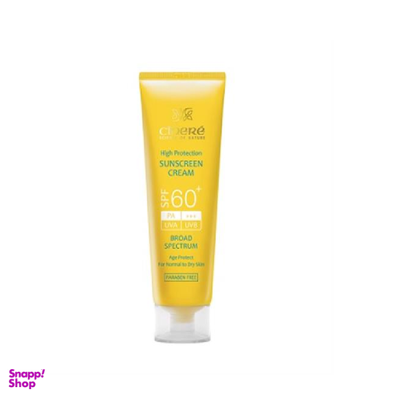 کرم ضد آفتاب سینره (Cinere) مناسب انواع پوست +spf 60 بی رنگ حجم 50 گرم