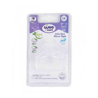 سر شیشه وی کر (Wee care) مدل دهانه عریض سرگرد سایز 3 مدلN507
