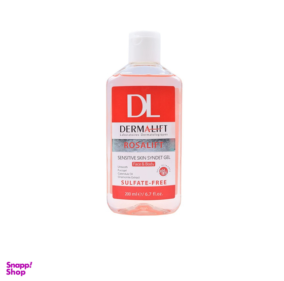 ژل شستشوی پوست درمالیفت (Dermalift) مدل رزالیفت مناسب پوست حساس حجم 200 میلی لیتر