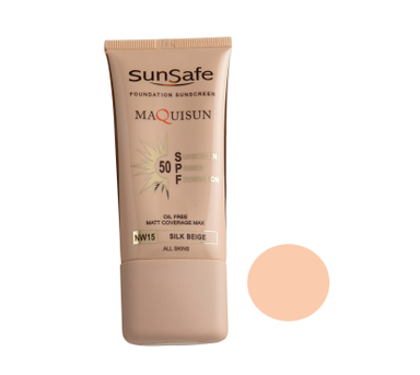 کرم ضد آفتاب سان سیف (Sun safe) مدل MAQUISUN NW15 رنگ بژ ابریشمی حجم 40 میلی‌‌لیتر
