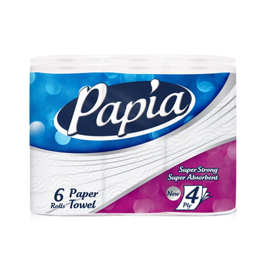 دستمال حوله ای کاغذی پاپیا (Papia) مدل Super Strong بسته 6 عددی