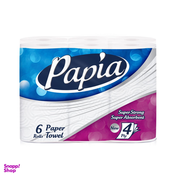 دستمال حوله ای کاغذی پاپیا (Papia) مدل Super Strong بسته 6 عددی
