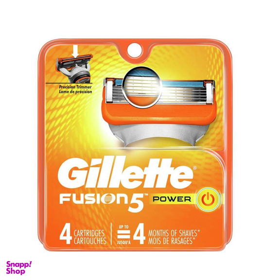 تیغ 5 لبه ژیلت (Gillette) مدل فیوژن 5 پاور بسته 4 عددی