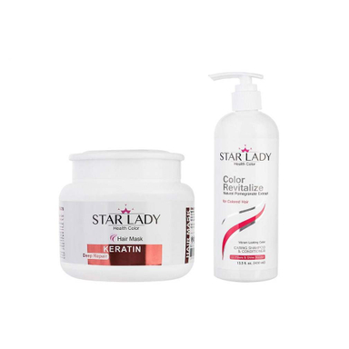 پک مراقبت از موهای رنگ شده استارلیدی (Star Lady) ماسک موی انار+شامپو مخصوص موهای رنگ شده