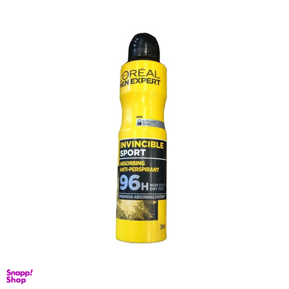 اسپری ضد تعریق لورآل (Loreal) مدل 96 ساعته Invincible حجم 250 میلیلیتر