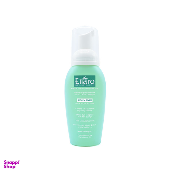 فوم شستشوی صورت الارو (Ellaro) مدل Fresh Balancing Acne Foam مناسب پوست چرب و مستعد آکنه حجم 200 میلی ‎لیتر