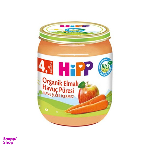 پوره ارگانیک هیپ با طعم سیب و هویج +4 وزن 125 گرم