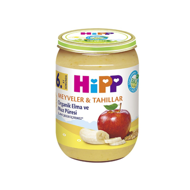 پوره ارگانیک هیپ (Hipp) با طعم گندم و سیب و موز +6 وزن 220 گرم
