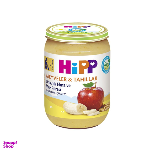 پوره ارگانیک هیپ (Hipp) با طعم گندم و سیب و موز +6 وزن 220 گرم