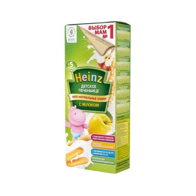بیسکوییت انگشتی هاینز (Heinz) با طعم شیر و پودر خامه و گندم و سیب +5 وزن 160گرم