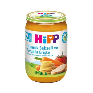 پوره سوپ ارگانیک هیپ (Hipp) با طعم مرغ اسپاگتی +12 وزن 220گرم