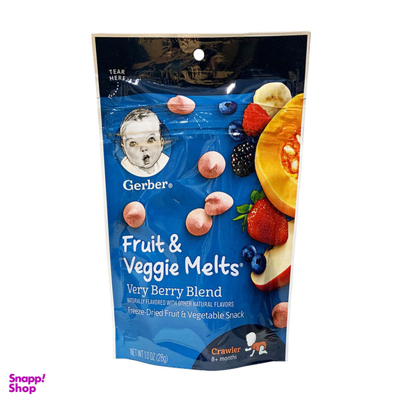 پاف اسنکی گربر (Gerber) با طعم میوه و سبزیجات +8 وزن 28گرم