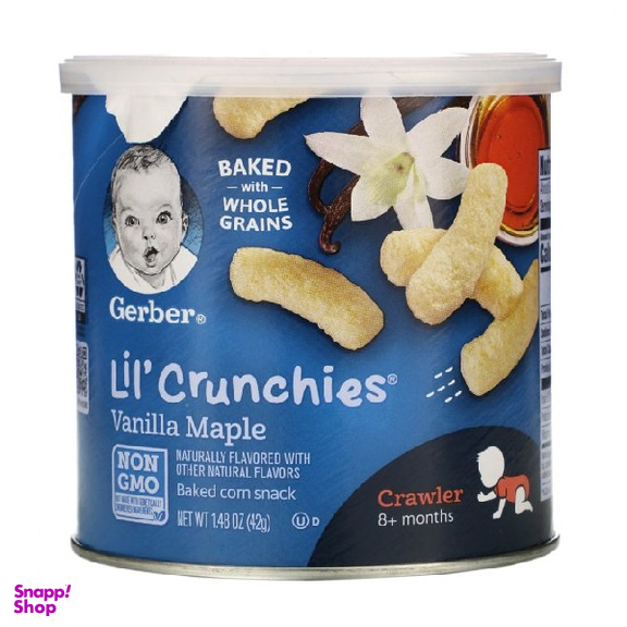 پفک کرانچی ارگانیک گربر (Gerber) با طعم شهدگل و وانیل +8 وزن 42گرم