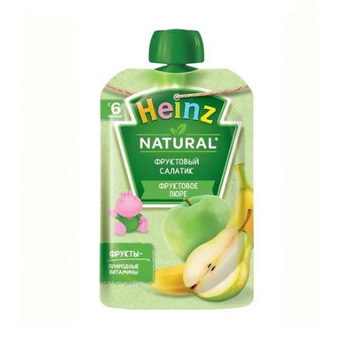 پوره ساندیسی هاینز (Heinz) با طعم سیب و موز و گلابی +6 وزن 90گرم
