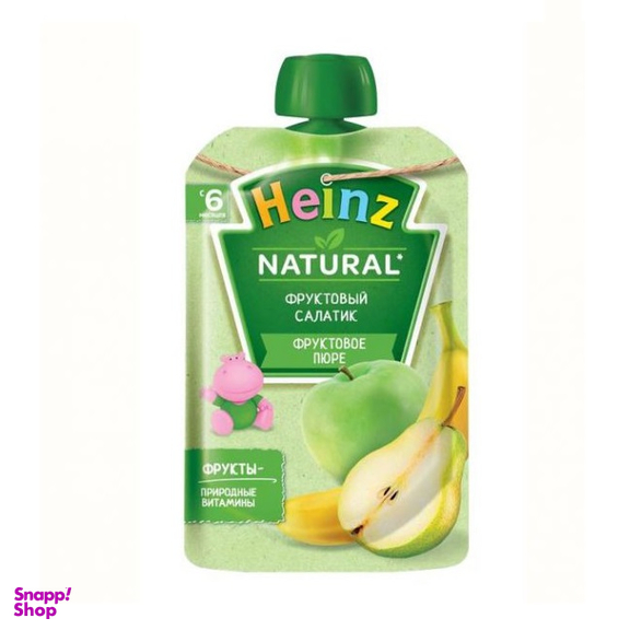 پوره ساندیسی هاینز (Heinz) با طعم سیب و موز و گلابی +6 وزن 90گرم