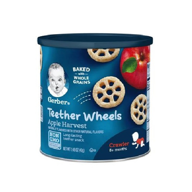 پفک چرخی ارگانیک گربر (Gerber) با طعم سیب +8 وزن 42گرم