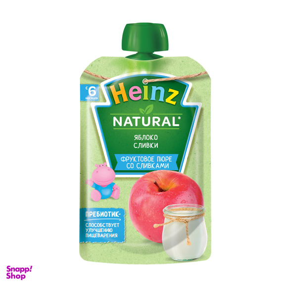 پوره ساندیسی هاینز (Heinz) با طعم سیب و خامه +6 وزن 90 گرم