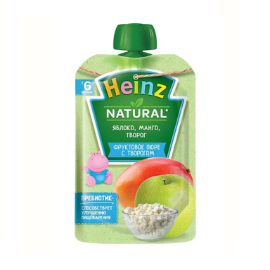 پوره ساندیسی هاینز (Heinz) با طعم سیب و انبه و پنیر +6 وزن 90گرم