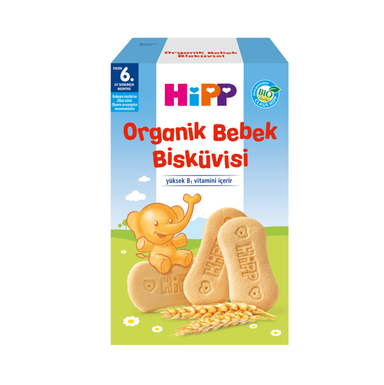 بیسکوییت ارگانیک هیپ (Hipp) با طعم شیر و گندم +6 وزن 150گرم