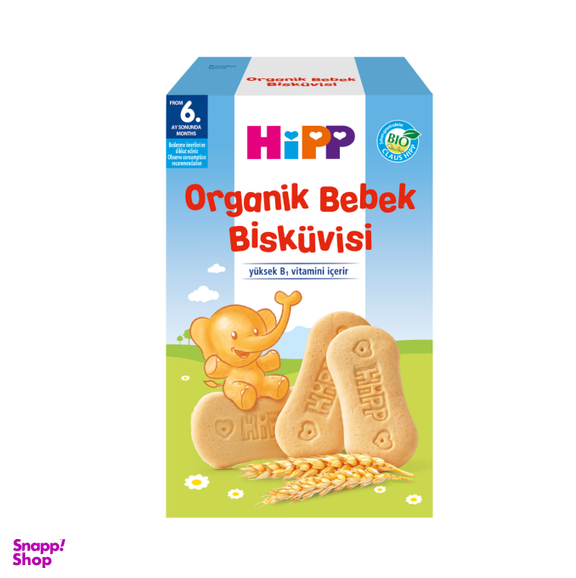 بیسکوییت ارگانیک هیپ (Hipp) با طعم شیر و گندم +6 وزن 150گرم