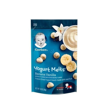 پاف اسنک ماستی گربر (Gerber) با طعم موز و وانیل +8 وزن 28 گرم