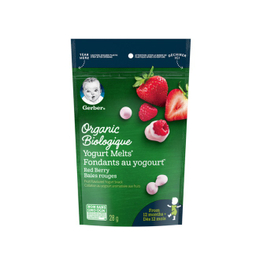 پاف اسنکی ارگانیک گربر (Gerber) با طعم ماست توت فرنگی و تمشک +8 وزن 28 گرم